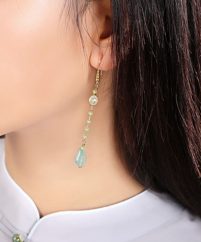 Retro Light Sterling Silver Overgild Pearl Silver Drop Earrings Tw1056