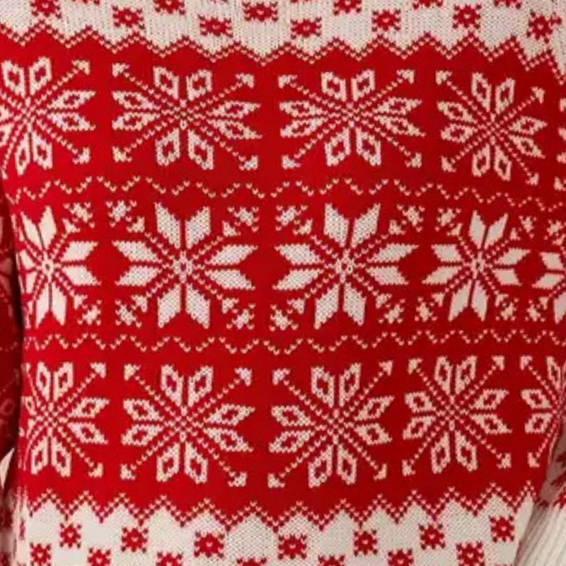 Knitted Christmas Sweater Women's Snowflake Design