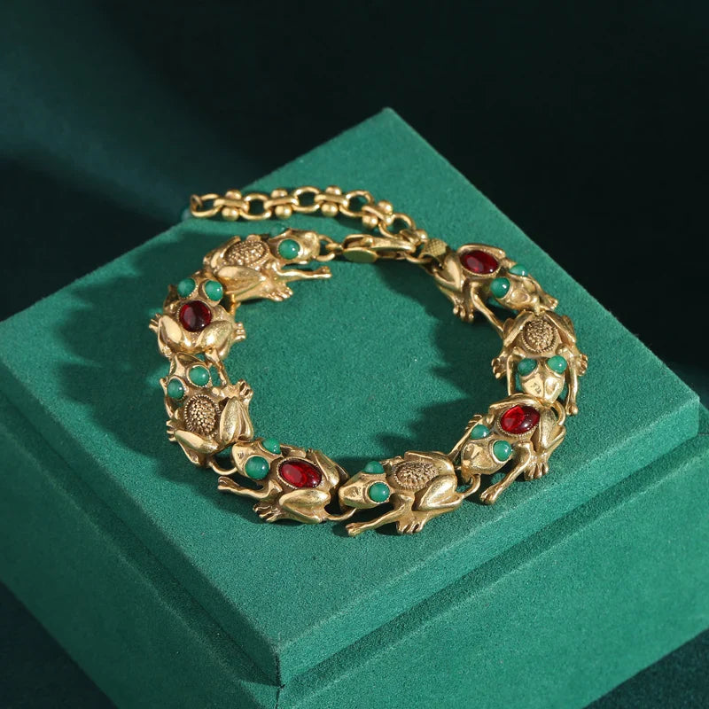 18k Gold Frog Plated Bracelet