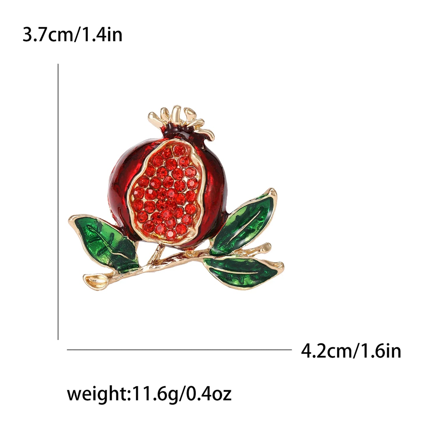 Pomegranate Rhinestone Brooch