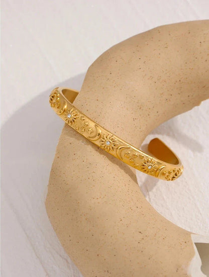 Gold Celestial Cuff Bracelet