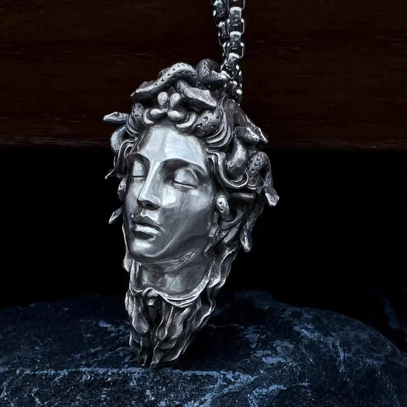Handcrafted Sterling Silver Medusa Necklace