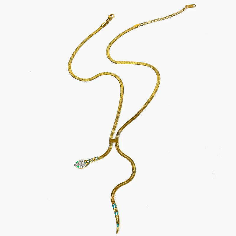 Snake Chain Tassel Necklace