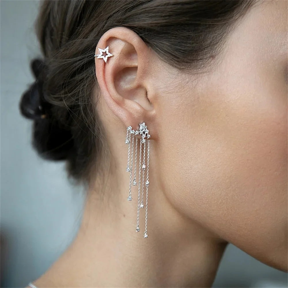 Sterling Silver Constellation & Shooting Stars Earrings