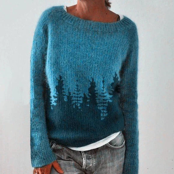 Andrea Women's Winter Christmas Sweater with Nordic Pattern