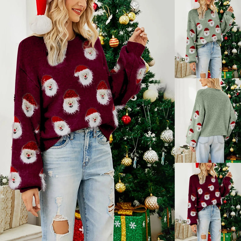 - Ugly Christmas Sweater - Santa Claus Pattern Sweater