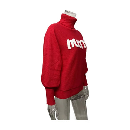 Festive Sweater for Women with Turtleneck