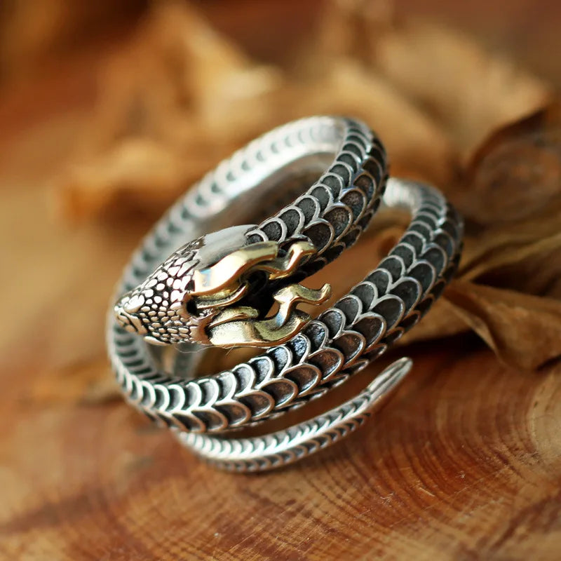 Sterling Silver Dragon Open Ring