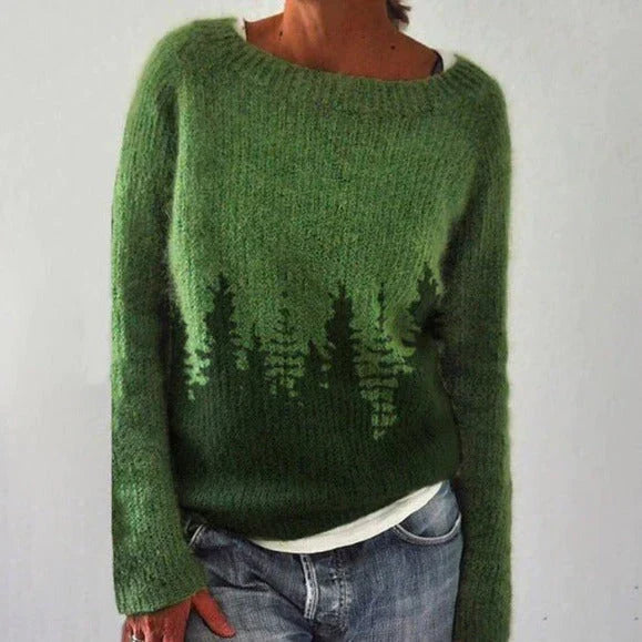 Andrea Women's Winter Christmas Sweater with Nordic Pattern