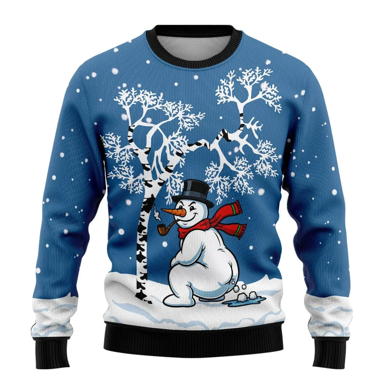 Benjamin Men's Christmas Sweater with Snowman Print