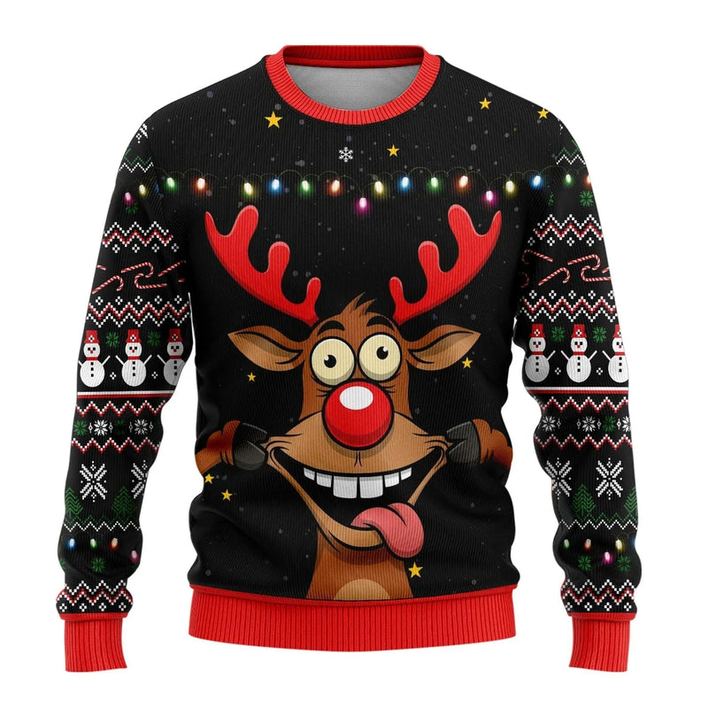 Benjamin Men's Christmas Sweater with Snowman Print