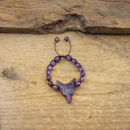 Natural Stone Wolf Beaded Bracelet