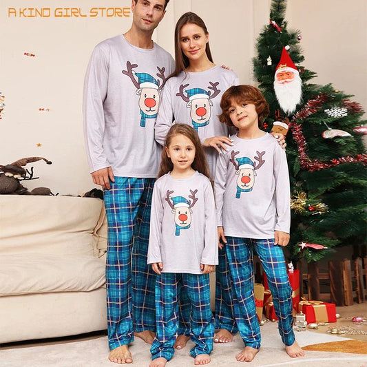 Christmas Pajamas Blue - Reindeer