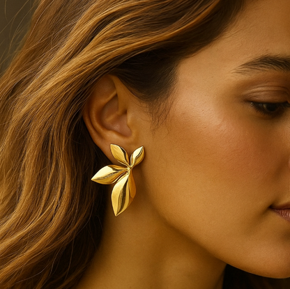 "olivietta" European Gold Leaf Earrings