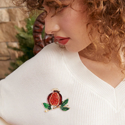 Pomegranate Rhinestone Brooch