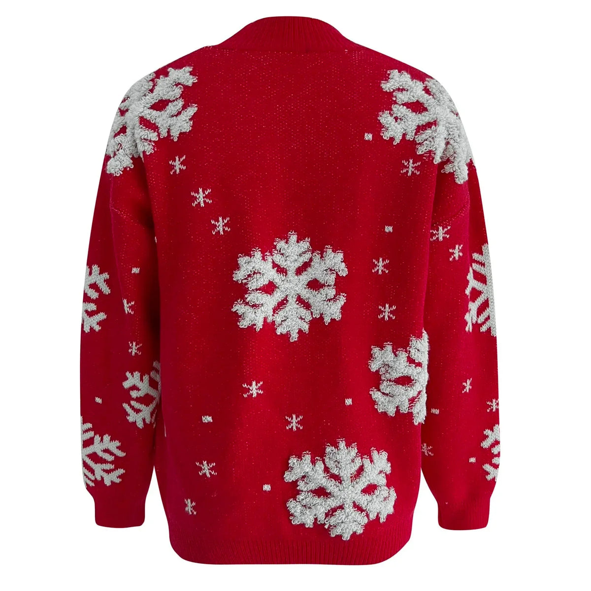 - Ugly Christmas Sweater - Glittering Snowflake Look with Festive Flair