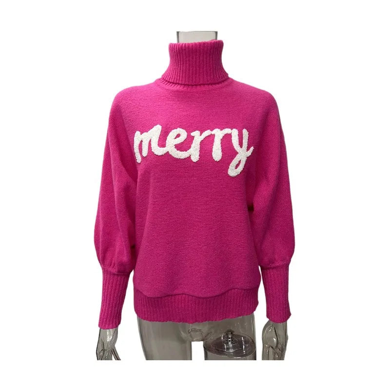 Festive Sweater for Women with Turtleneck
