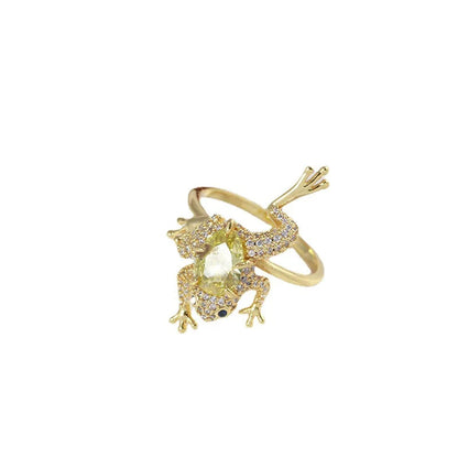 3d Little Frog Little Jumping Frog Earrings Necklace Ring Set Jewelry for Woman Trend