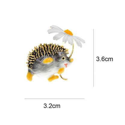Hedgehog & Daisy Brooch