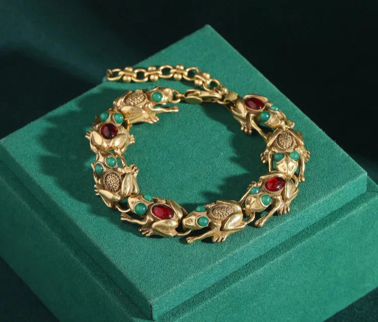 18k Gold Frog Plated Bracelet