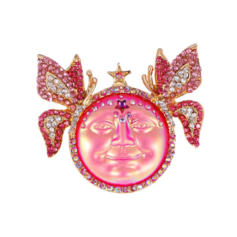 Holographic Butterfly Face Brooch