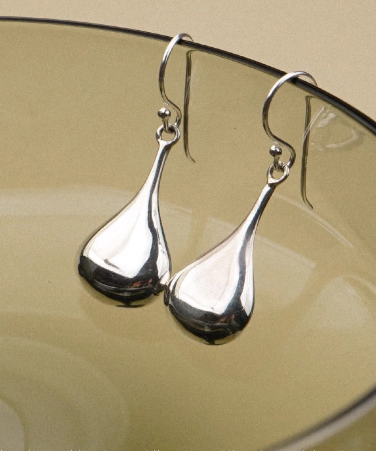 Simple Gold Copper Overgild Water Drop Drop Earrings