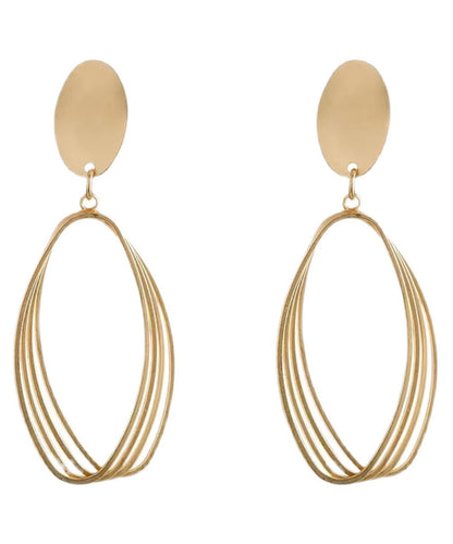 Style Gold Sterling Silver Overgild Oval Drop Earrings