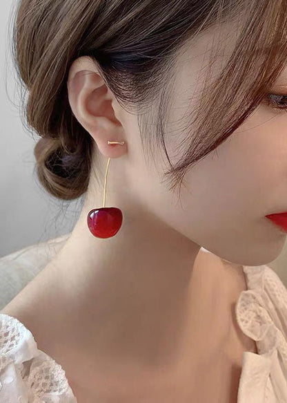 Hot Style Red Cherry Drop Earrings
