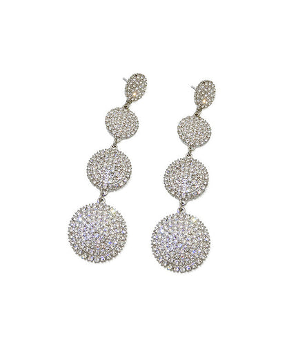 Stylish Rhinestone Rotundity Metal Drop Earrings
