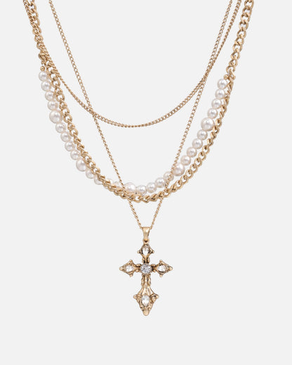 Ivana Layered Cross Pendant Necklace