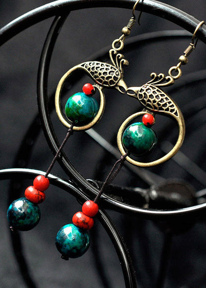 Bluebird Turquoise Original Design Copper Drop Earrings