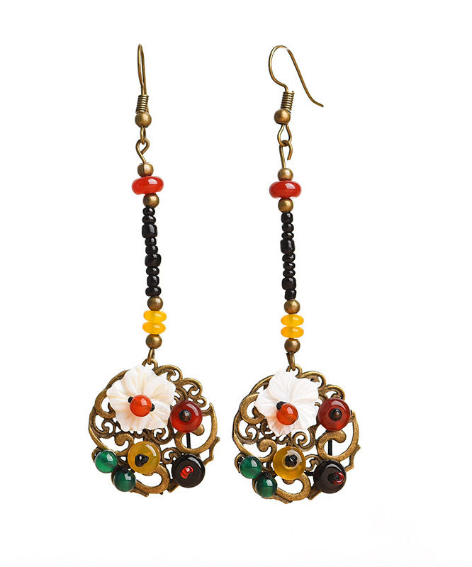 Colorblock Agate Copper Original Drop Earrings