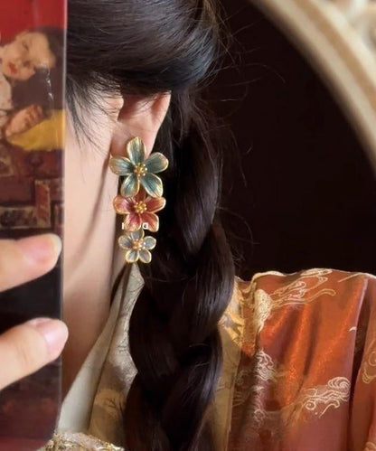 Rainbow Metal Alloy Drip Glaze Drop Earrings