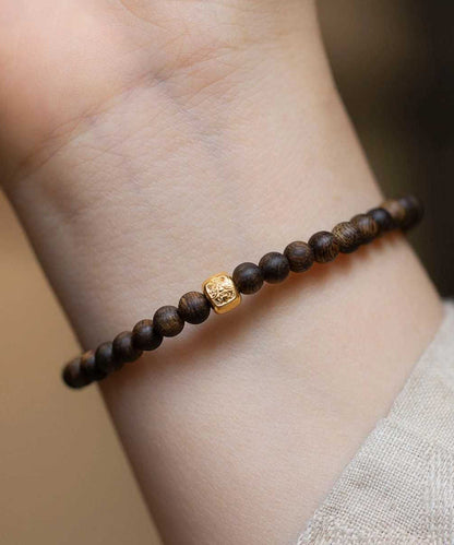 Beads Brown Bracelet Silver Sterling Overgild