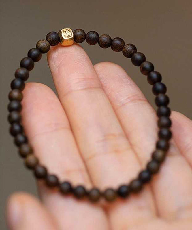 Beads Brown Bracelet Silver Sterling Overgild