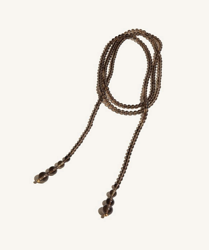 Chocolate Copper Overgild Beading Gratuated Bead Necklace Ya023