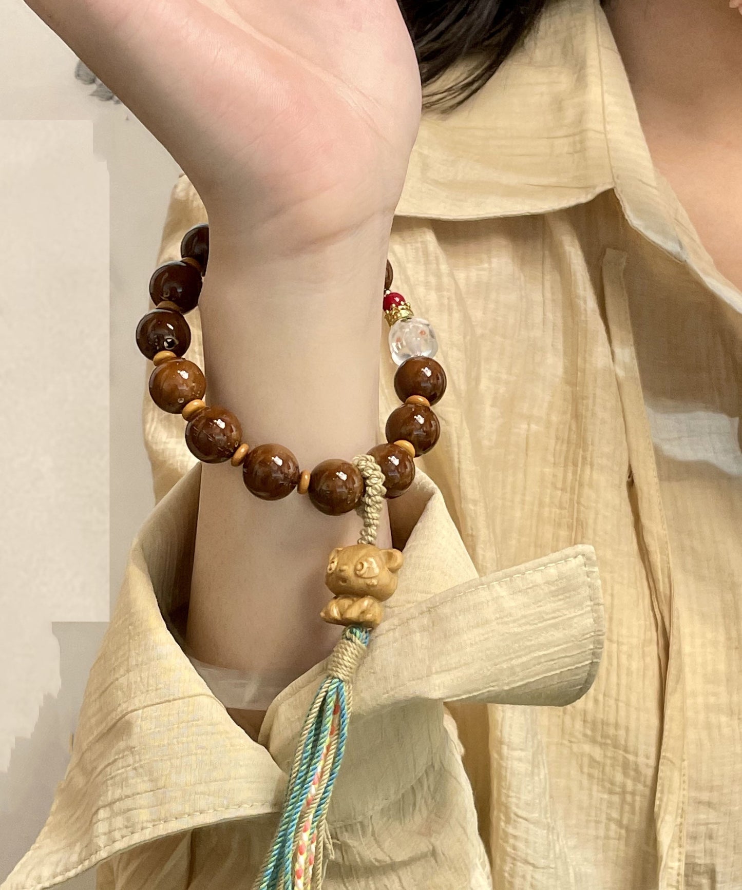 Hand Knitting Beads Tassel Charm Bracelet