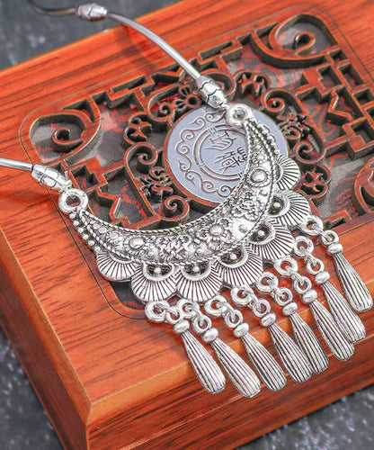 Silk Sterling Silver Tassel Pendant Necklace Df1030