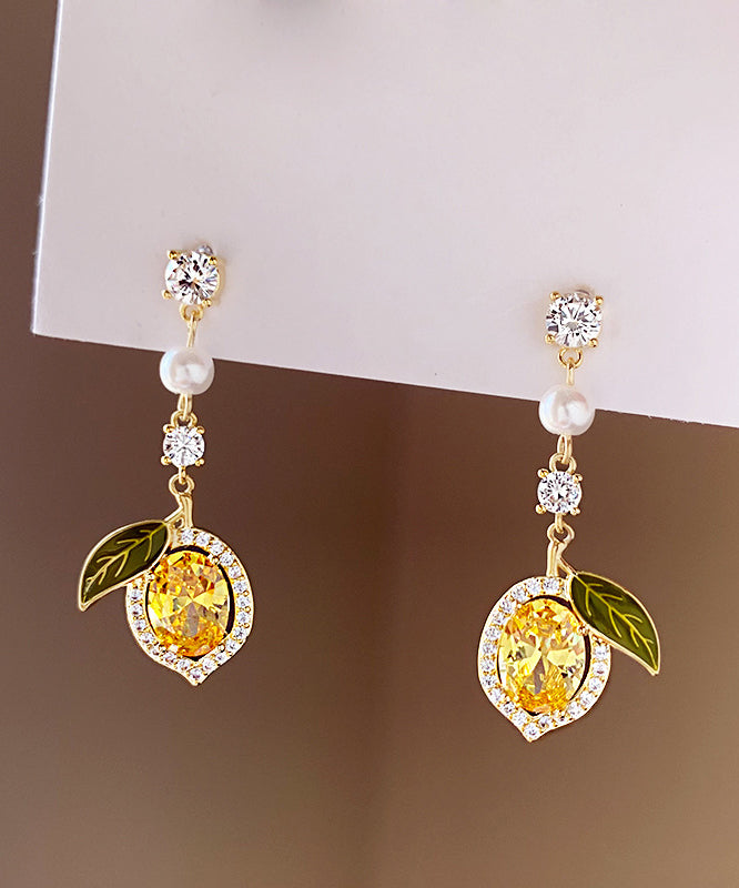 Zircon Silver Overgild Stud Earrings