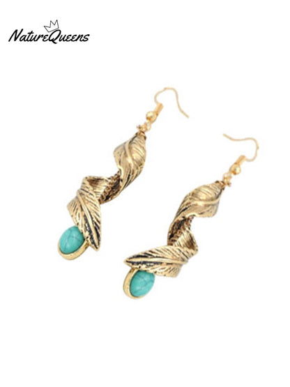 Feather Turquoise Earrings