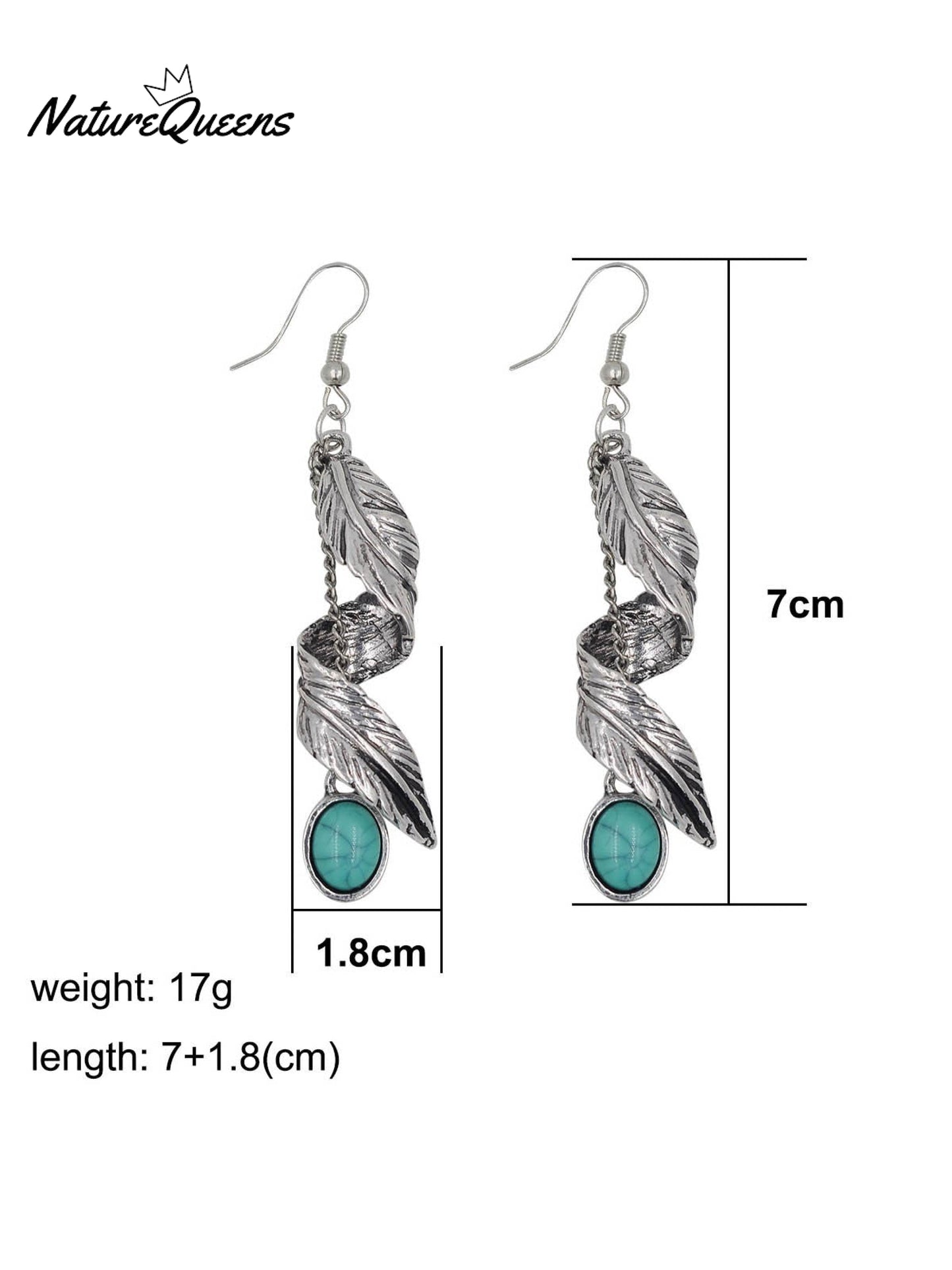 Feather Turquoise Earrings