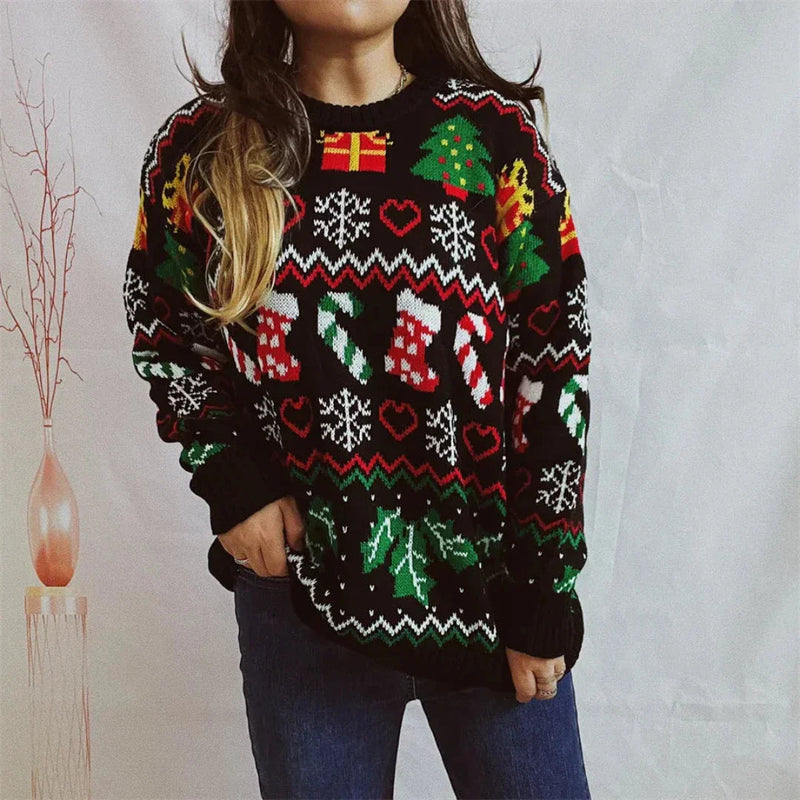 Knit Christmas Sweater Women's Fashion