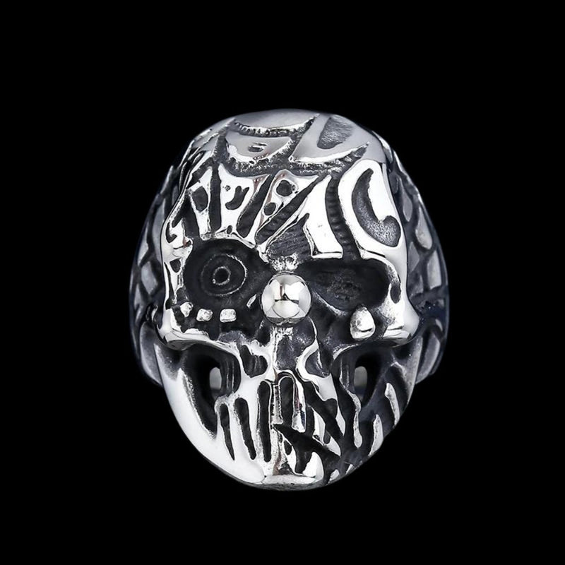 A Pierrots Webbed Skull Clown Ring