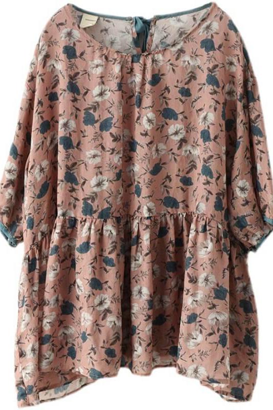 Chiffon Lace-up T-shirt