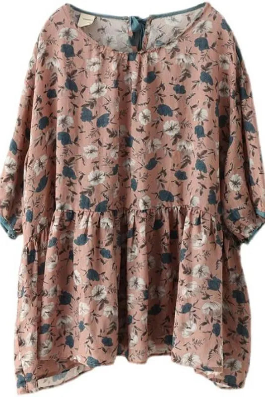 Chiffon Lace-up T-shirt