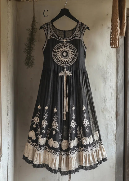 New Lace Patchwork Versatile Dress Sleeveless
