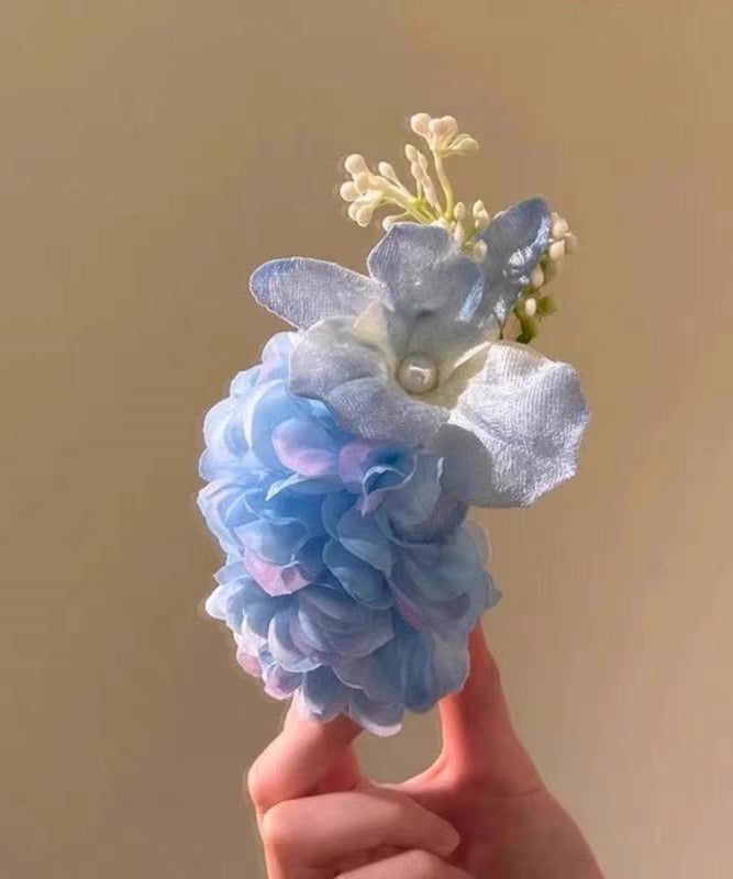 Handmade Blue Alloy Butterfly Pearl Hairpin