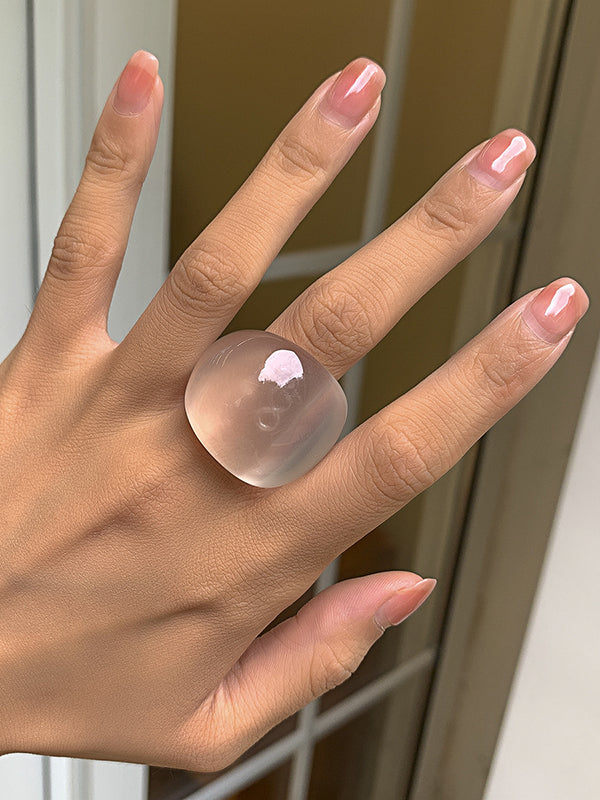 Original Color Geometric Resin Rings Accessories