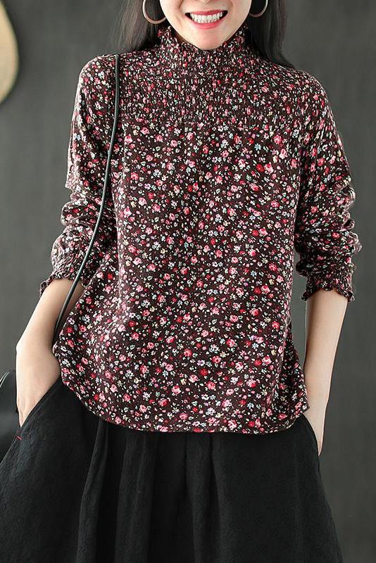 Autumn Elastic High Neckline T-shirt