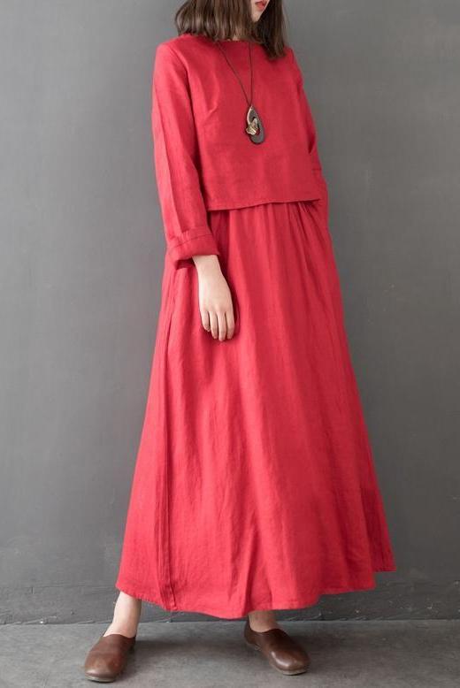 Linen Loose Maxi Dresses for Spring